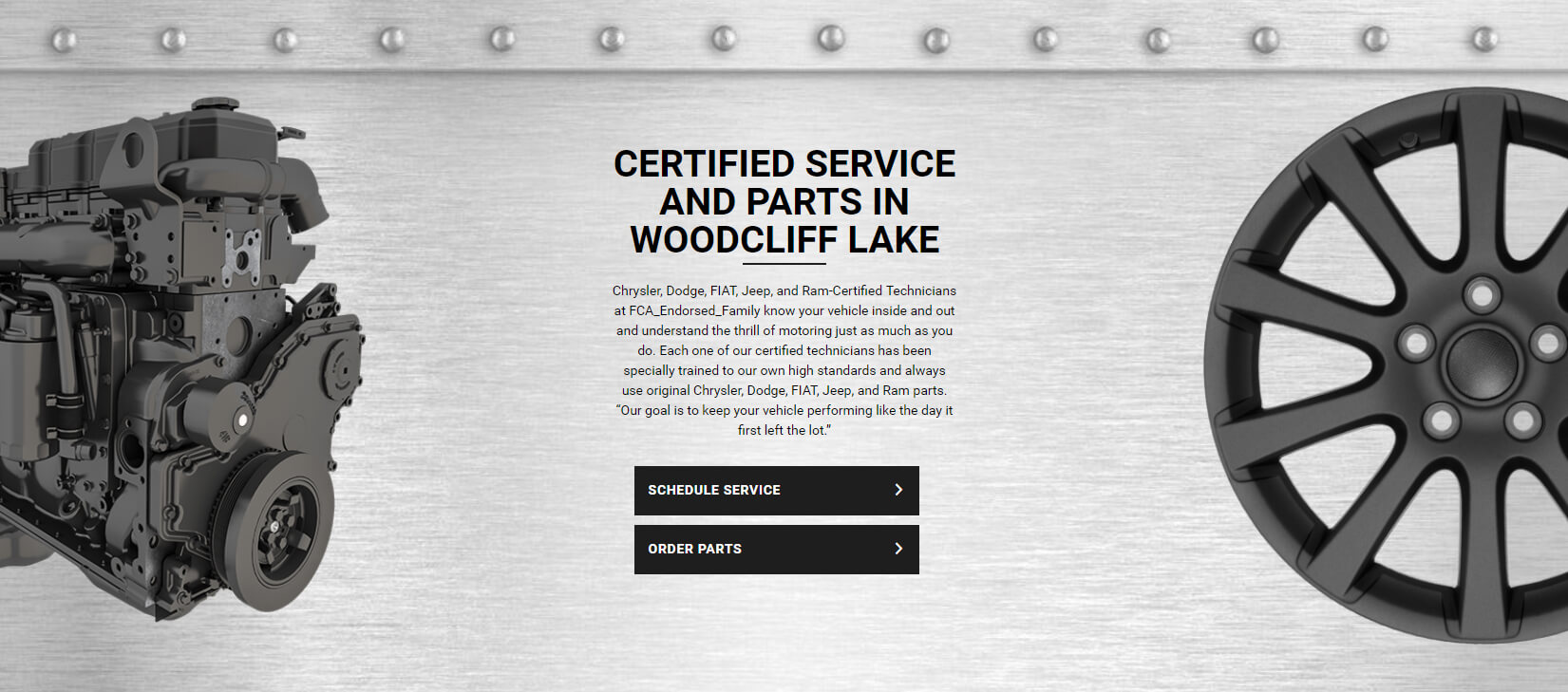 Certified Service & Parts section