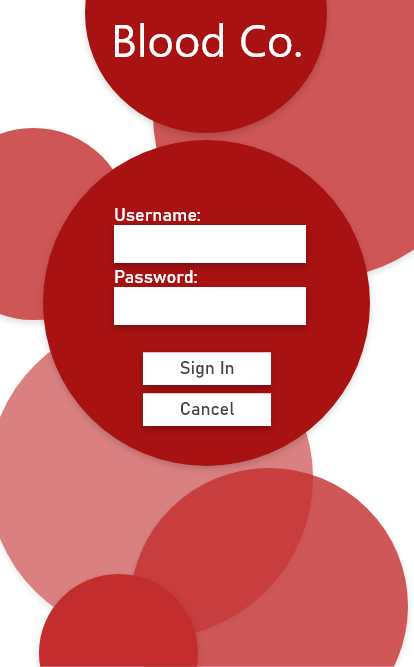 Sign in page from the prototype